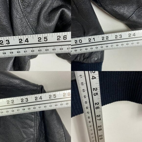 Vintage Wilsons 100% Leather Jacket World Flags Embroidered Patches Mens Coat XL - Picture 11 of 11